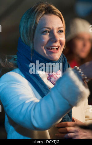 Emma Murphy di ITV News cenone di fine anno presso il London Eye Londra Inghilterra - 01.01.12 Foto Stock