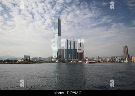 Viste intorno al porto di Hong Kong, il Ritz Carlton Foto Stock