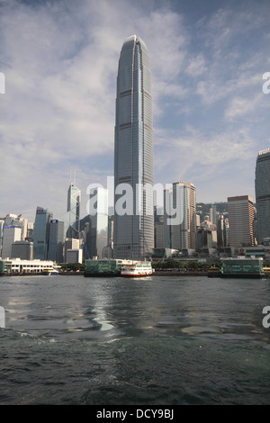 Viste intorno al porto di Hong Kong Foto Stock