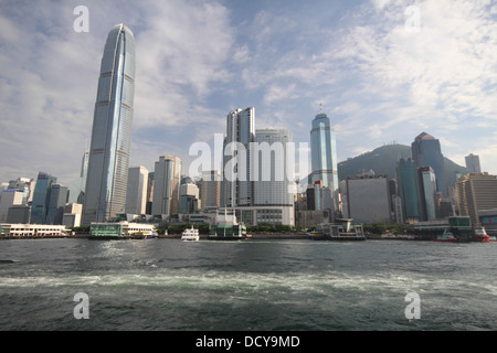 Viste intorno al porto di Hong Kong Foto Stock