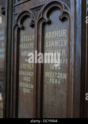 Pannelli di legno,Lacock Abbey,Lacock,Wiltshire, Inghilterra, SN15 Foto Stock