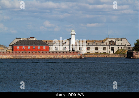 Il vecchio mare fort Trekroner all'entrata del porto al porto di Copenhagen, Danimarca Foto Stock