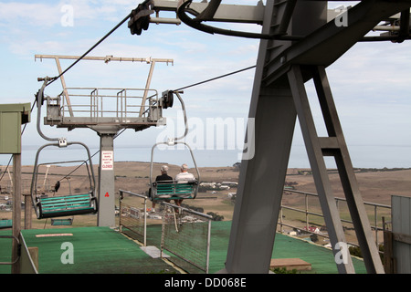 Seggiovia per la parte superiore del dado a Stanley in Tasmania Foto Stock