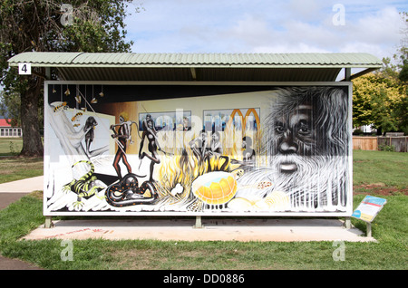 Dipinto murale in Tasmanian città di Sheffield Foto Stock