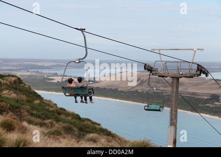 Seggiovia per la parte superiore del dado a Stanley in Tasmania Foto Stock