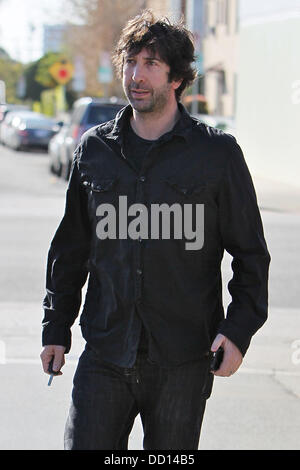 David Schwimmer visto lasciare kings road cafe dopo la prima colazione con gli amici di Los Angeles, California - 17.01.12 Foto Stock