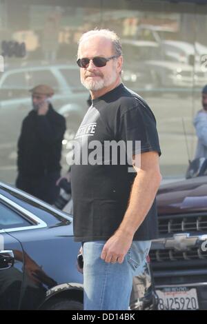 Kelsey Grammer e sua moglie colazione fuori a Beverly Hills Los Angeles, California - 17.01.12 Foto Stock