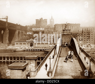 Newcastle-upon-Tyne Bridge Swing periodo Vittoriano Foto Stock