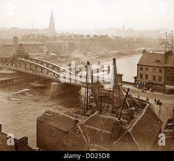 Newcastle-upon-Tyne Bridge Swing periodo Vittoriano Foto Stock