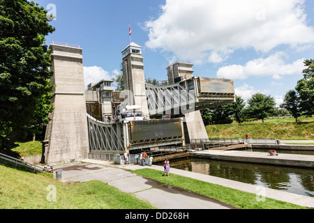 Peterborough Blocco di sollevamento; Sito Storico Nazionale del Canada; più alto di Bloccaggio sollevatore idraulico del mondo, Peterborough; Ontario; Canada Foto Stock