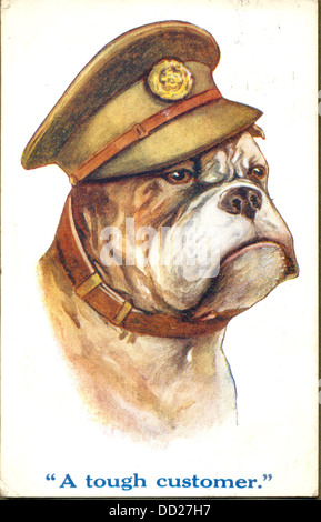 La guerra mondiale una cartolina patriottica del bulldog Foto Stock