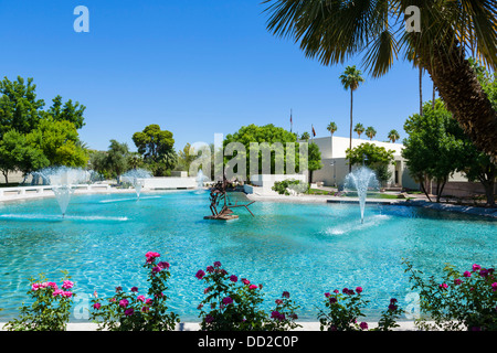 Fontane in Civic Center Mall, Scottsdale, Arizona, Stati Uniti d'America Foto Stock