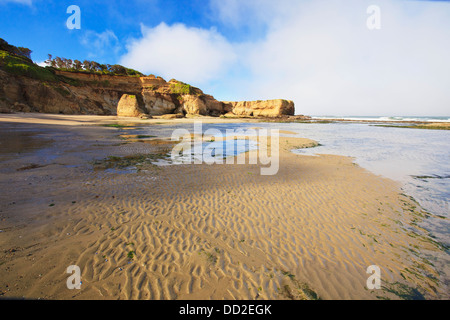 La bassa marea e le formazioni rocciose a Otter la spiaggia di roccia; Oregon, Stati Uniti d'America Foto Stock