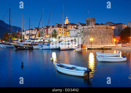 La città di Korcula, Croazia Foto Stock