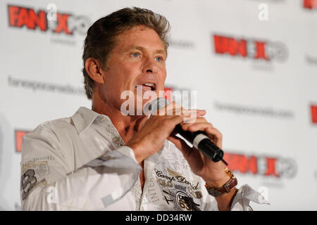 Toronto, Canada. 23 ago 2013. David Hasselhoff apparizione alla ventola 2013 Expo in Canada presso il Metro Toronto Convention Center. Credito: EXImages/Alamy Live News Foto Stock