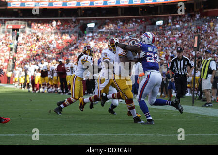 Sabato 24 Agosto, 20133, Washington Redskins ospita le fatture della Buffalo di FedEx Campo in Landover Maryland per il terzo gioco di preseason. Washington Redskins vincere 30-7. Credito: Khamp Sykhammountry/Alamy Live News Foto Stock