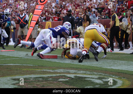 Sabato 24 Agosto, 20133, Washington Redskins ospita le fatture della Buffalo di FedEx Campo in Landover Maryland per il terzo gioco di preseason. Washington Redskins vincere 30-7. Credito: Khamp Sykhammountry/Alamy Live News Foto Stock