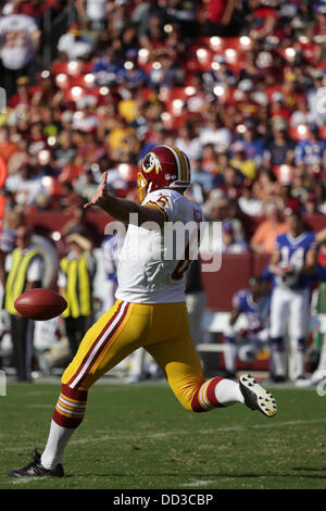 Sabato 24 Agosto, 2013, Washington Redskins ospita le fatture della Buffalo di FedEx Campo in Landover Maryland per il terzo gioco di preseason. Washington Redskins vincere 30-7. Credito: Khamp Sykhammountry/Alamy Live News Foto Stock