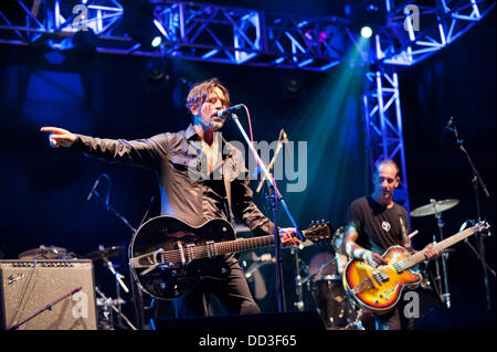 23 Ago, 2013. Italian folk rock band nidi d'arac a Shrewsbury Folk Festival, Shrewsbury REGNO UNITO. Foto Stock