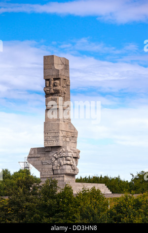 Monumento in onore battale su Westerplatte - Prima battaglia della Seconda Guerra Mondiale e il polacco difesa guerra. Gdansk, Polonia. Foto Stock