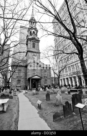 San Paolo Cappella, New York, Ground Zero, B&W, la Capilla de San Pablo Foto Stock