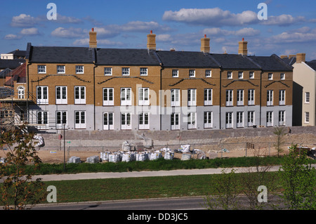Una vista di alcune delle nuove case a Poundbury Dorchester Dorset Regno Unito Foto Stock