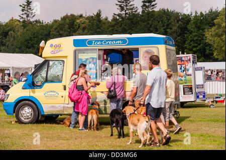 Agosto 25th,2013,clima fantastico e un grande giro vede le code di grandi dimensioni per gelato presso il Tutto su cani mostrano al Norfolk Showground , , Norwich Norfolk , Inghilterra , Inghilterra , Regno Unito Foto Stock