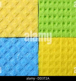 Cucina colorata in gomma spugna di materiale espanso come texture di sfondo. Blocchi in diversi colori, formato quadrato Foto Stock