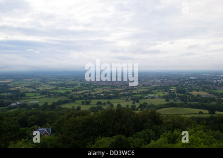 Vista su Cheltenham da Leckhampton hill Foto Stock