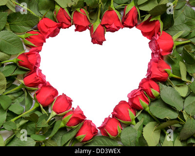 Cuore di rose rosse Foto Stock