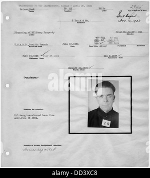 Warden's pagina del notebook, con mug shot, di Jack Nelson, 19-AZ. - - 296705 Foto Stock