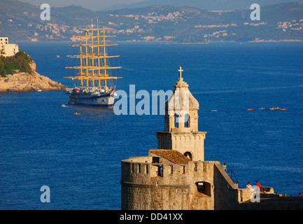 Dubrovnik Croazia e Royal Clipper nave da crociera Foto Stock