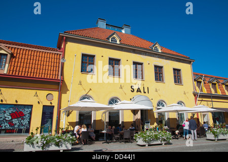 Cafe Sali a Kauppatori piazza del mercato vecchio Rauma Finlandia occidentale nord europa Foto Stock