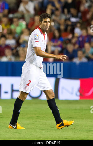 Federico Fazio (Sevilla), 25 agosto 2013 - Calcio : Spagnolo Primera Division "Liga BBVA (Espanola)' match tra Levante 0-0 Sevilla a Estadio Ciudad de Valencia a Valencia in Spagna. (Foto di Enrico Calderoni/AFLO SPORT) Foto Stock