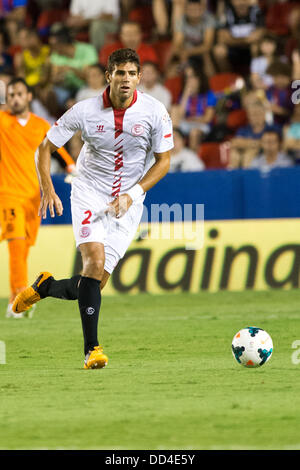 Federico Fazio (Sevilla), 25 agosto 2013 - Calcio : Spagnolo Primera Division "Liga BBVA (Espanola)' match tra Levante 0-0 Sevilla a Estadio Ciudad de Valencia a Valencia in Spagna. (Foto di Enrico Calderoni/AFLO SPORT) Foto Stock