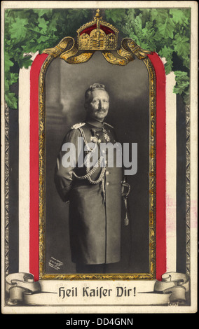 Passepartout Ak Kaiser Guglielmo II, Heil Kaiser Dir, Patriotik; Foto Stock