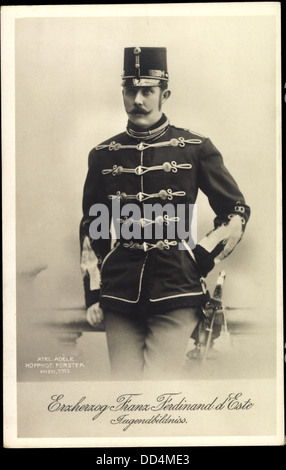 Ak Erzherzog Franz Ferdinand von Österreich Este, Jugendbildnis, BKWI 888 229; Foto Stock