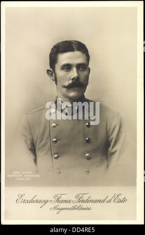 Ak Erzherzog Franz Ferdinand von Österreich Este, Jugendbildnis, BKWI 888 224; Foto Stock