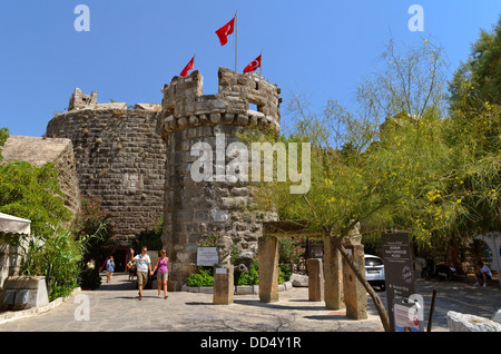Ingresso al castello di Bodrum e Museo di Archeologia Subacquea, Bodrum Città, Provincia di Muğla, Turchia Foto Stock