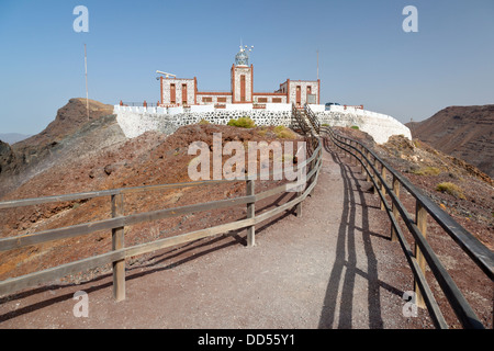 Faro de la Entallada sulla costa sud est di Fuerteventura, Spagna. Foto Stock