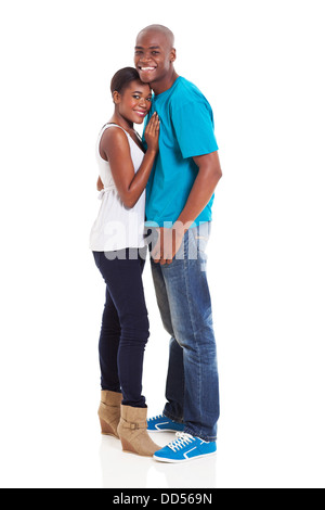 Bella giovane americano africano giovane isolato su bianco Foto Stock