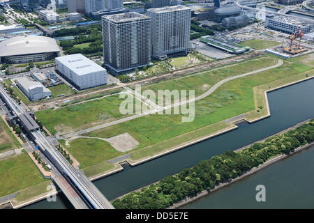 Ginnastica Ariake stadium: Tokyo, Giappone: Vista aerea del luogo proposto per il 2020 Giochi olimpici estivi. (Foto di AFLO) Foto Stock