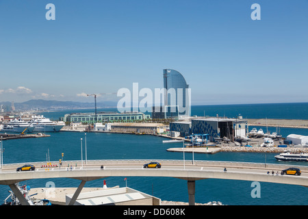 Il W hotel nel porto di Barcellona, Spagna Foto Stock