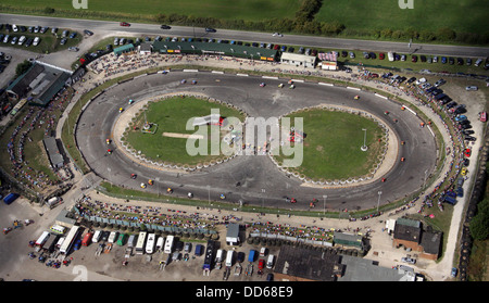 Vista aerea di una stock car racing via, Lincolnshire Foto Stock