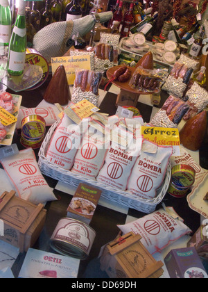 Lo spagnolo Specialty Foods SHOP VISUALIZZAZIONE FINESTRA DI LA CORUNA Galizia Spagna Foto Stock