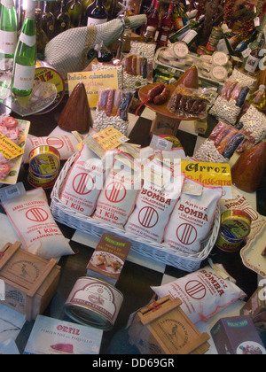 Lo spagnolo Specialty Foods SHOP VISUALIZZAZIONE FINESTRA DI LA CORUNA Galizia Spagna Foto Stock