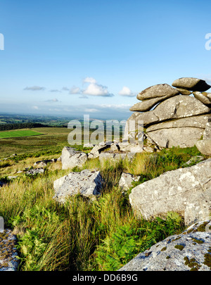 In alto di Kilmar Tor su Bodmin Moor in Cornovaglia Foto Stock