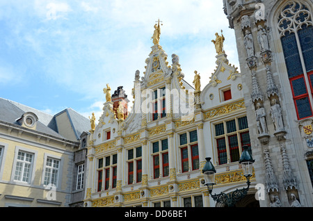 Registratore di vecchia casa, Piazza Burg, Bruges, Belgio Foto Stock