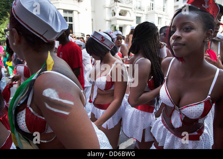 Carnevale di Notting Hill, Londra, Regno Unito. Celebrazione del West Indian / cultura dei Caraibi e in Europa la più grande festa di strada. Foto Stock