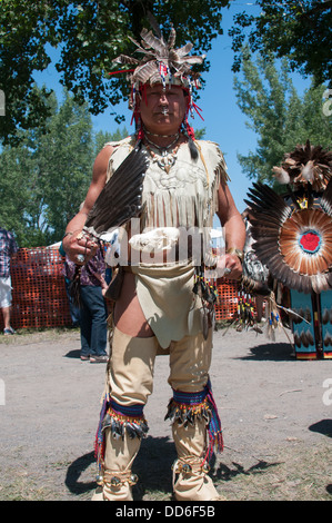 Nel Territorio Mohawk di Kahnawake Native Pow Wow cerimonia Québec Canada Foto Stock